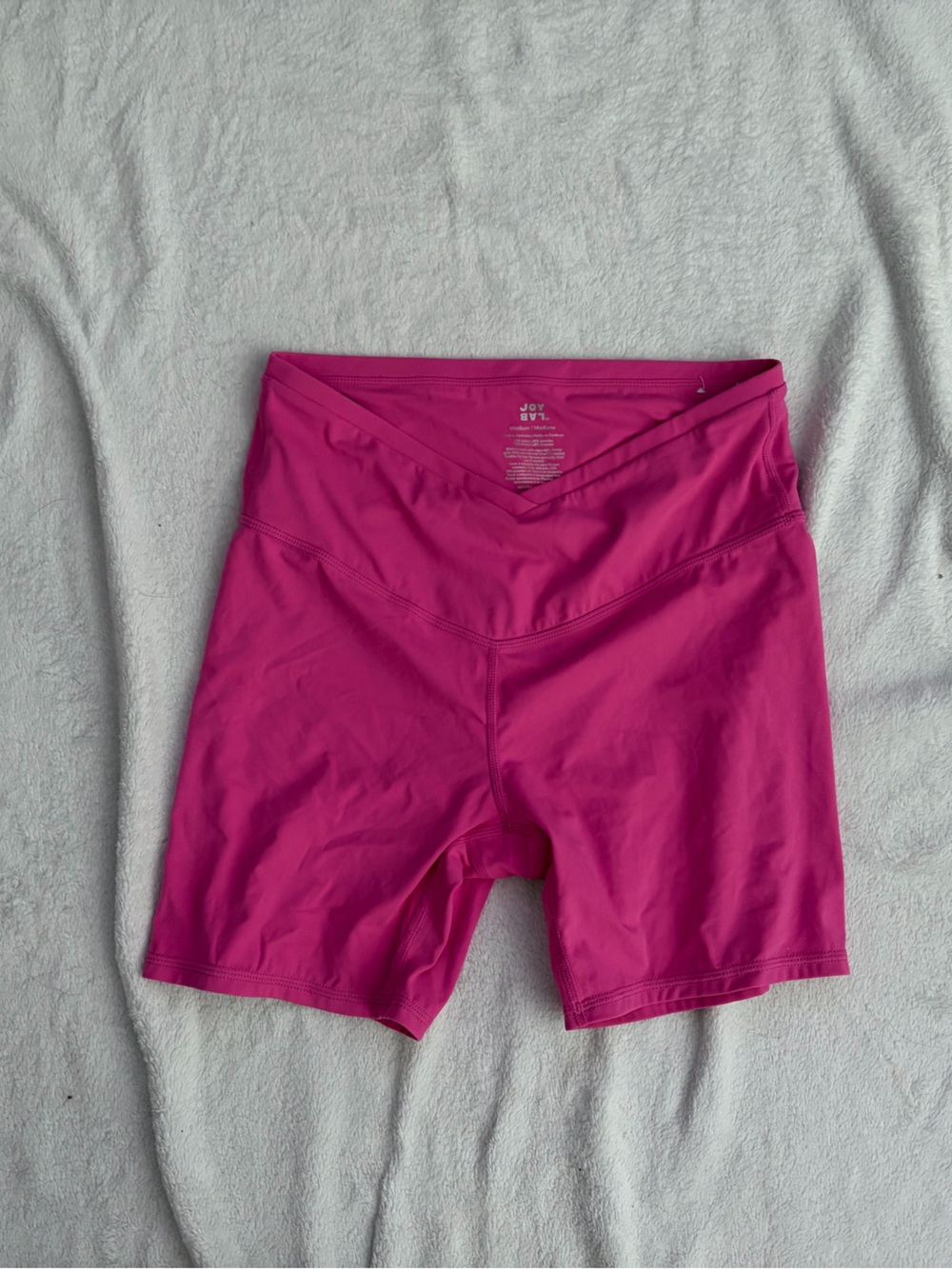 JoyLab V-Waist High-Rise Bike Shorts in Fuchsia Pink